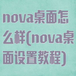 nova桌面怎么样(nova桌面设置教程)