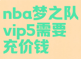 nba梦之队vip5需要充价钱
