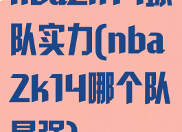 nba2k14球队实力(nba2k14哪个队最强)
