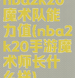 nba2k20魔术队能力值(nba2k20手游魔术师长什么样)