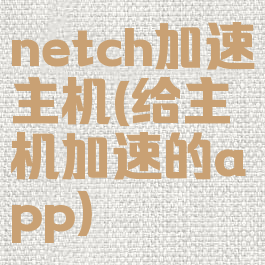 netch加速主机(给主机加速的app)