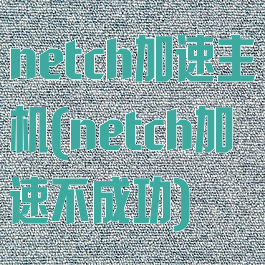 netch加速主机(netch加速不成功)