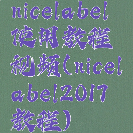 nicelabel使用教程视频(nicelabel2017教程)