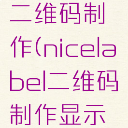 nicelabel二维码制作(nicelabel二维码制作显示内容)