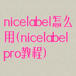 nicelabel怎么用(nicelabelpro教程)