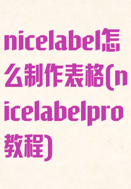 nicelabel怎么制作表格(nicelabelpro教程)