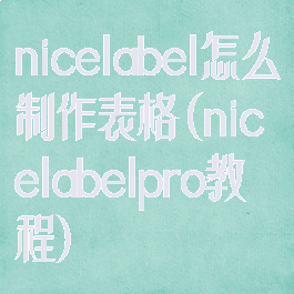 nicelabel怎么制作表格(nicelabelpro教程)