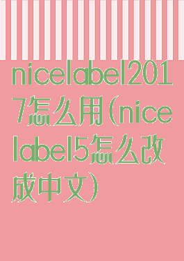 nicelabel2017怎么用(nicelabel5怎么改成中文)