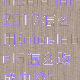 nicelabel2017怎么用(nicelabel5怎么改成中文)