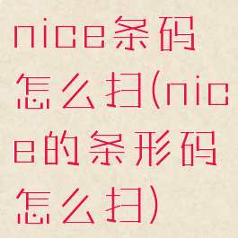 nice条码怎么扫(nice的条形码怎么扫)
