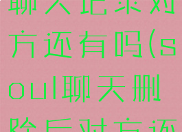 soul删除聊天记录对方还有吗(soul聊天删除后对方还能看到吗)