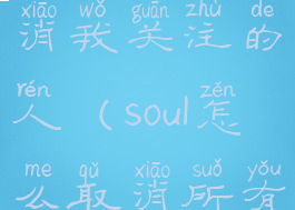 soul怎么取消我关注的人(soul怎么取消所有关注)