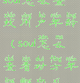 soul怎么查找用户年龄(soul怎么查看对方年龄等信息)