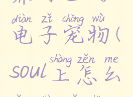soul怎么领养自己的电子宠物(soul上怎么养电子宠物)