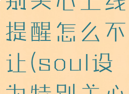 soul的特别关心上线提醒怎么不让(soul设为特别关心)