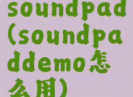 soundpad(soundpaddemo怎么用)