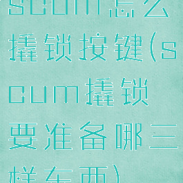 scum怎么撬锁按键(scum撬锁要准备哪三样东西)