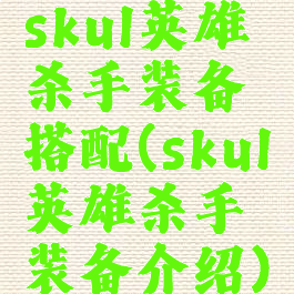 skul英雄杀手装备搭配(skul英雄杀手装备介绍)