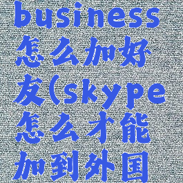 skypeforbusiness怎么加好友(skype怎么才能加到外国好友)