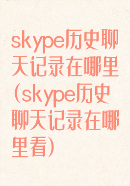 skype历史聊天记录在哪里(skype历史聊天记录在哪里看)
