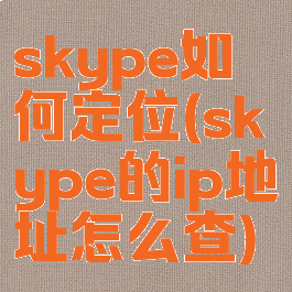 skype如何定位(skype的ip地址怎么查)