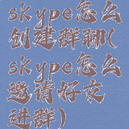 skype怎么创建群聊(skype怎么邀请好友进群)