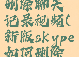 skype怎么删除聊天记录视频(新版skype如何删除聊天记录)