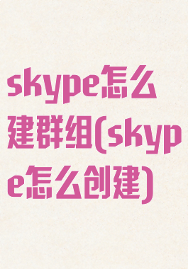 skype怎么建群组(skype怎么创建)