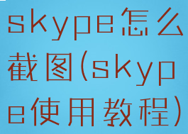 skype怎么截图(skype使用教程)