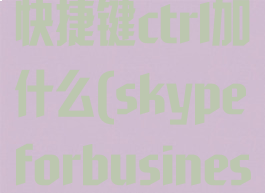skype截图快捷键ctrl加什么(skypeforbusiness快捷键)