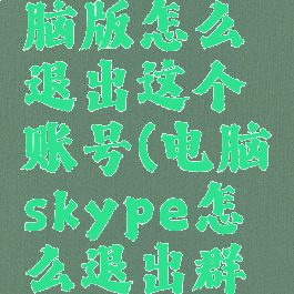 skype电脑版怎么退出这个账号(电脑skype怎么退出群聊)
