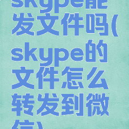 skype能发文件吗(skype的文件怎么转发到微信)