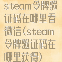 steam令牌验证码在哪里看微信(steam令牌验证码在哪里获得)