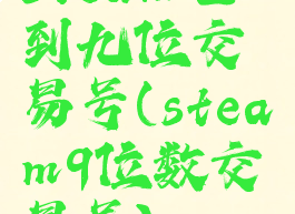 steam七到九位交易号(steam9位数交易号)