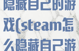 steam如何隐藏自己的游戏(steam怎么隐藏自己游戏)