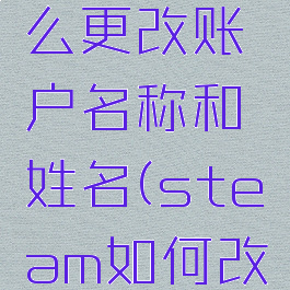 steam怎么更改账户名称和姓名(steam如何改账户名称)