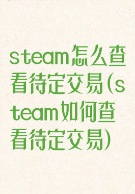 steam怎么查看待定交易(steam如何查看待定交易)