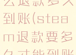 steam怎么退款多久到账(steam退款要多久才能到账)