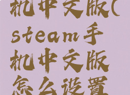 steam手机中文版(steam手机中文版怎么设置成英文)