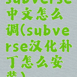 subverse中文怎么调(subverse汉化补丁怎么安装)