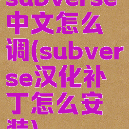 subverse中文怎么调(subverse汉化补丁怎么安装)