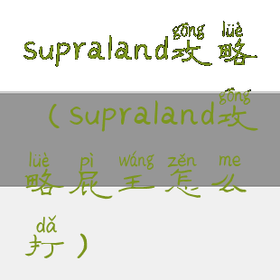 supraland攻略(supraland攻略屁王怎么打)