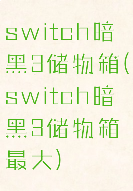 switch暗黑3储物箱(switch暗黑3储物箱最大)