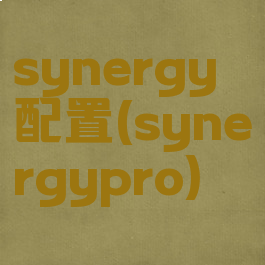 synergy配置(synergypro)