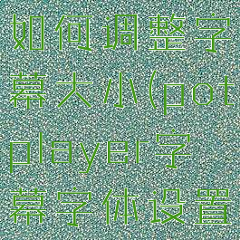 potplayer如何调整字幕大小(potplayer字幕字体设置)