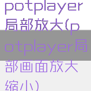 potplayer局部放大(potplayer局部画面放大缩小)