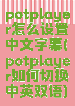 potplayer怎么设置中文字幕(potplayer如何切换中英双语)