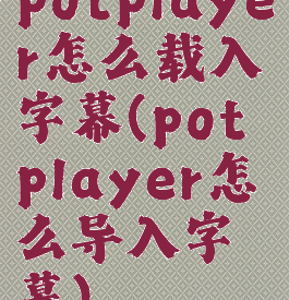 potplayer怎么载入字幕(potplayer怎么导入字幕)