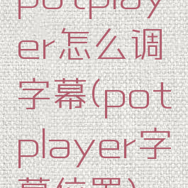 potplayer怎么调字幕(potplayer字幕位置)