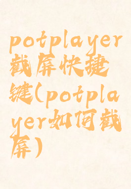 potplayer截屏快捷键(potplayer如何截屏)